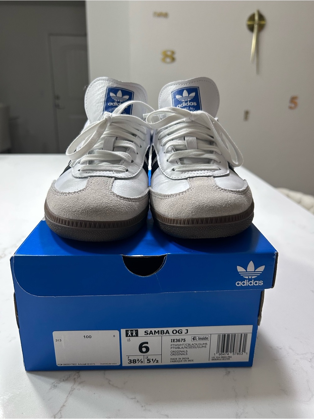 adidas Kids Samba OG Sneakers - White & Light Gray